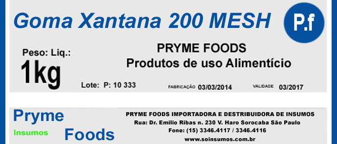 Goma Xantana 200 MESH 1 Kg Quilo Insumos Para Alimentos Fracionados por Quilos e Gramas