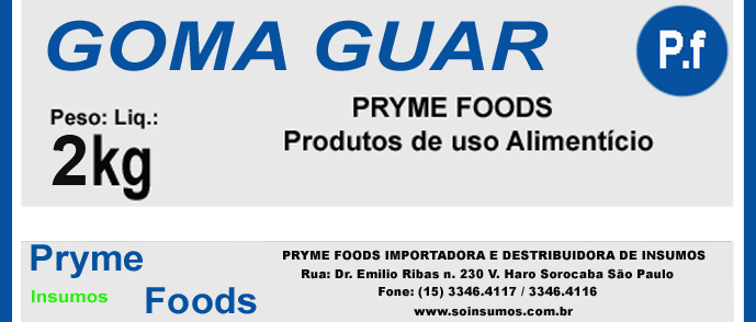GOMA GUAR 2 Kg Materia prima produto para alimentos