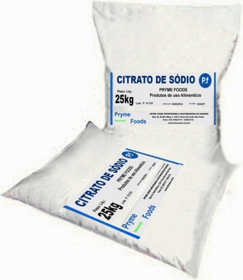 CITRATO DE SODIO 25 kg Citrato de sodio fracionado por quilo Conservante e estabilizante