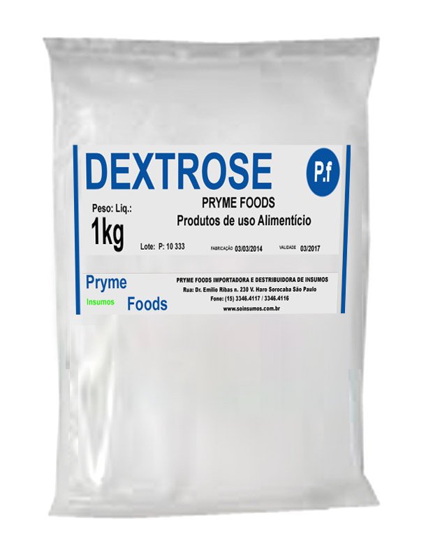 Dextrose 1Kg Quilo Pura SUPLEMENTO ALIMENTAR Insumos Produtos para alimentos