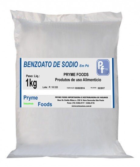 BENZOATO DE SODIO Po 1 Kg Categoria Conservantes Produtos para alimentos