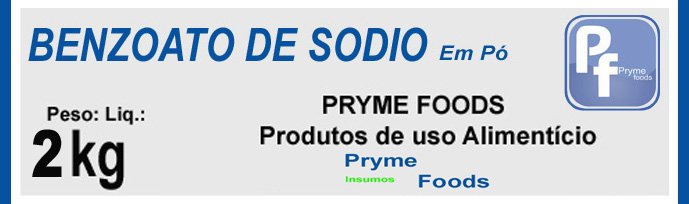 BENZOATO DE SODIO PO 2Kg Quilo Conservantes Produtos para alimentos