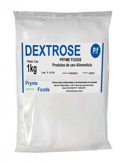 Dextrose 1 Kg Quilo Pura SUPLEMENTO ALIMENTAR Insumos Produtos para alimentos