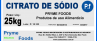 CITRATO DE SODIO 25 kg Citrato de sodio fracionado por quilo Conservante e estabilizante